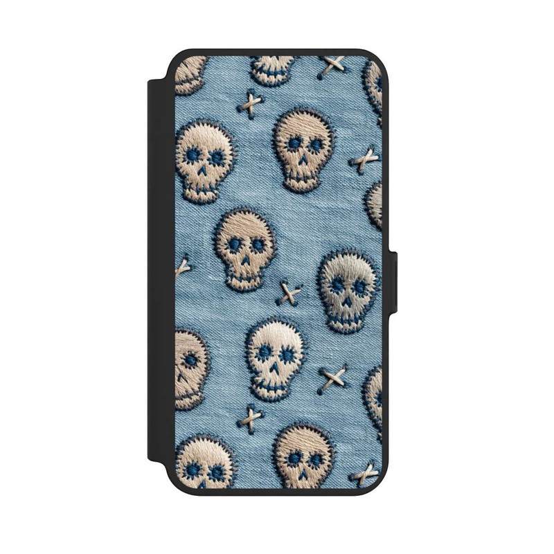 Galaxy S25 + NIVOflip Jeans Schädel