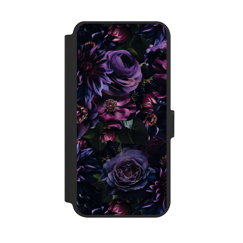 Galaxy S25 + NIVOflip Dunkle Lila Blüten 