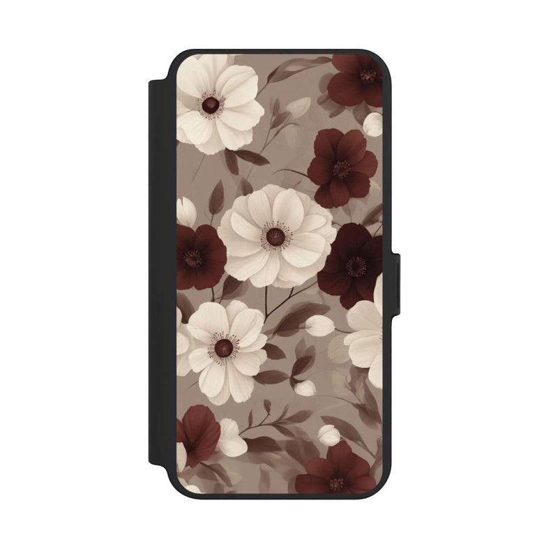 Galaxy S25 + NIVOflip Negative Flower Bordeaux White with AI