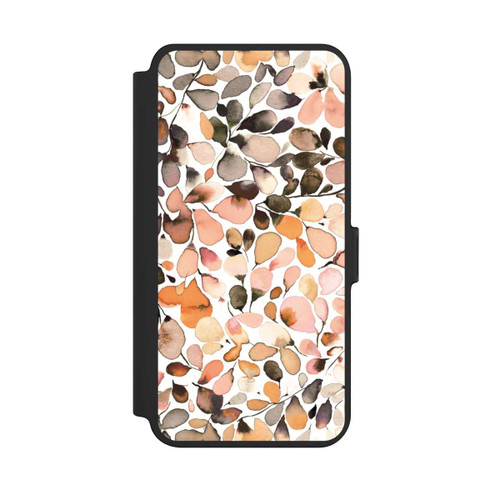 Samsung Galaxy S25+  NIVOflip Eukalyptus Aquarellblätter Dunkelbraun Herbst