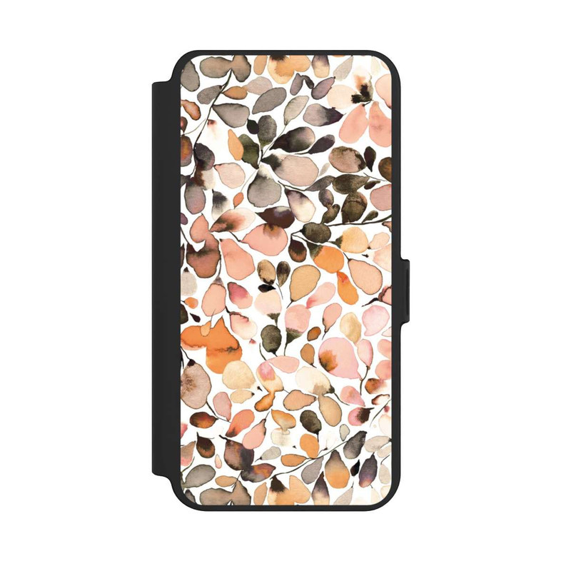 Galaxy S25 + NIVOflip Eucalyptus Watercolor Leaves Dark Brown Autumn
