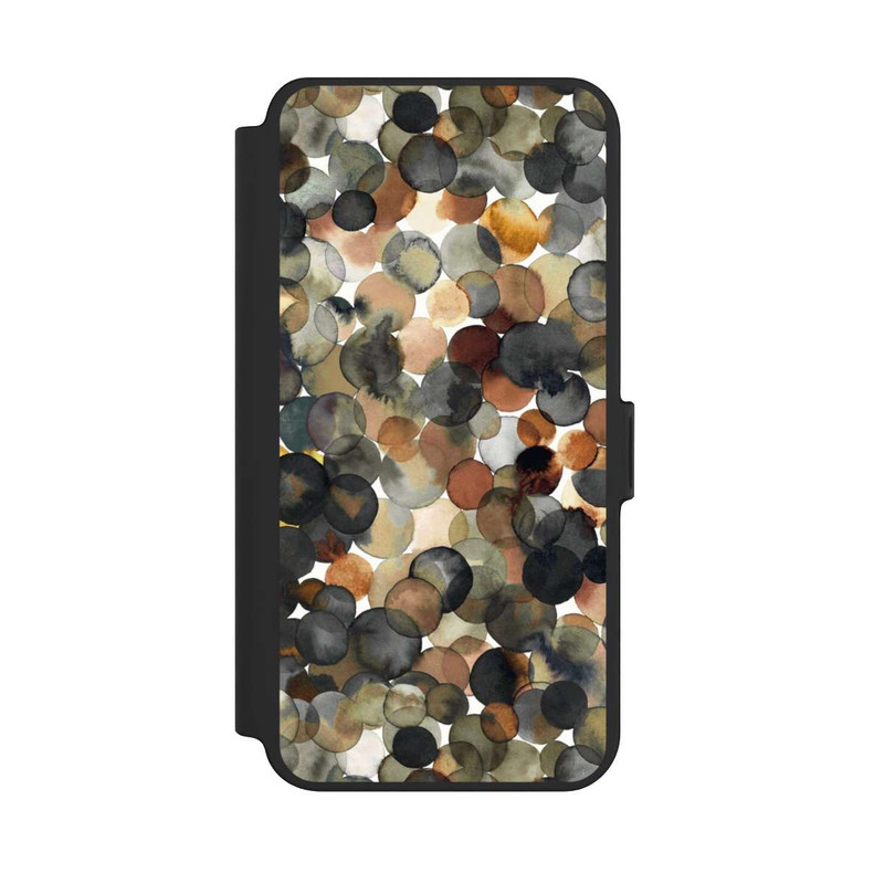 Galaxy S25 + NIVOflip Watercolor Dots Brown Pattern