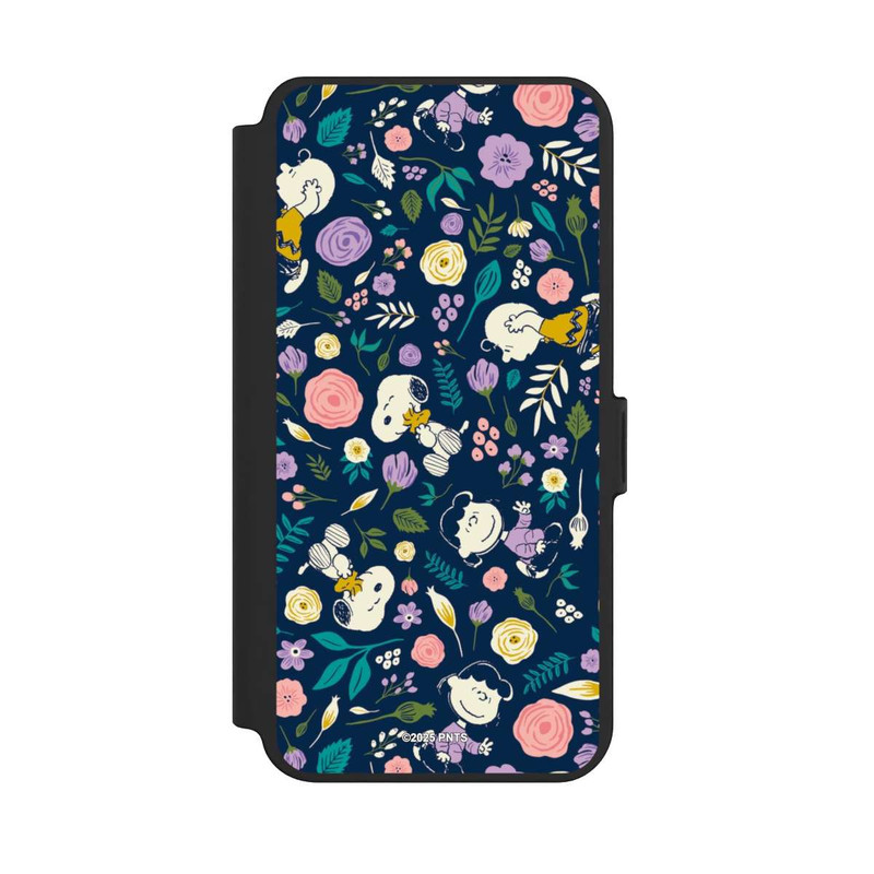 Galaxy S25 + NIVOflip Peanuts Dark Flower Pattern