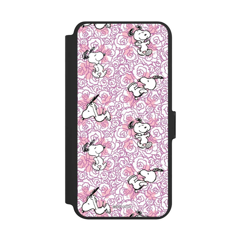 Galaxy S25 + NIVOflip Peanuts Pink Roses Pattern