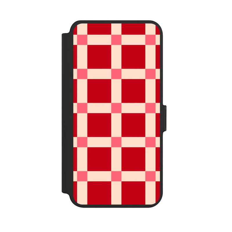 Galaxy S25 + NIVOflip Kariert Muster Rot