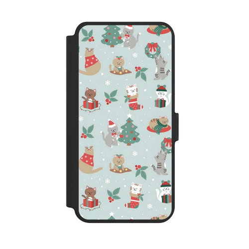 Samsung Galaxy S25+  NIVOflip festliche Katzen im Winterwunderland