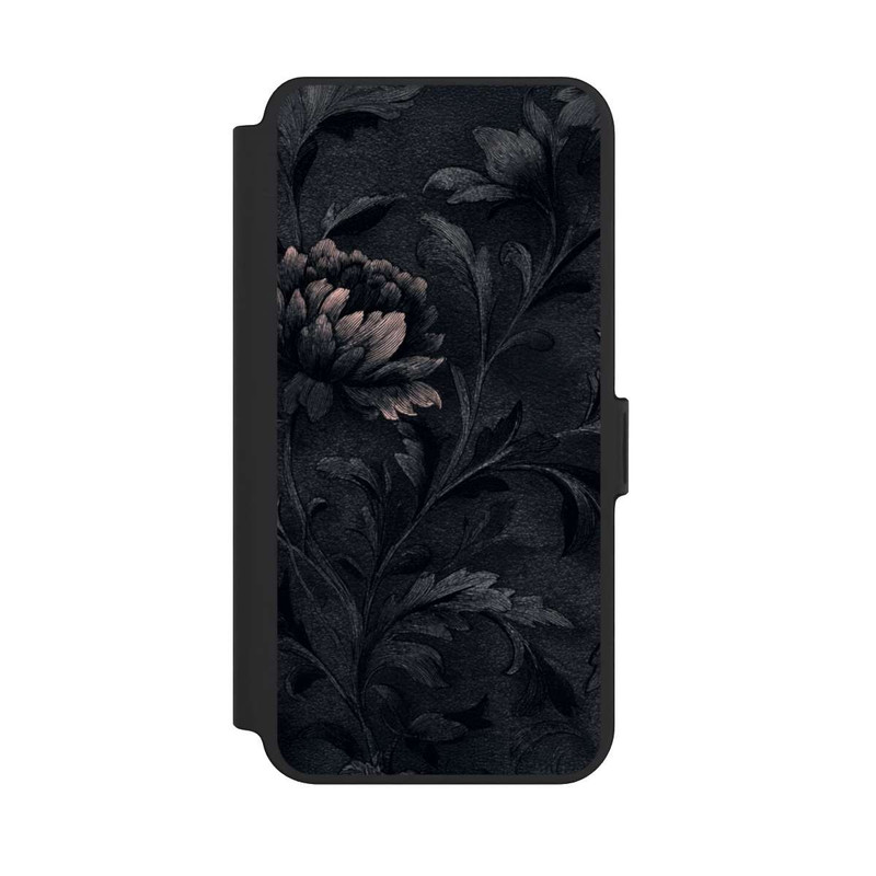 Galaxy S25 + NIVOflip Dunkles Blumenmuster Vintage