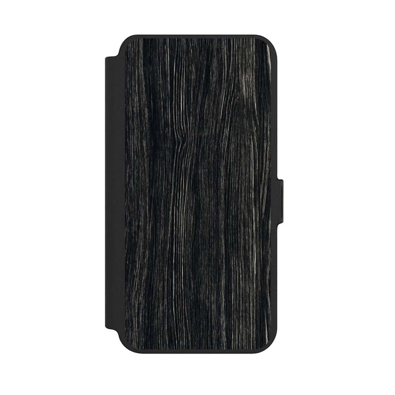 Galaxy S25 + NIVOflip Dunkle Holzstruktur