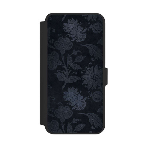 Samsung Galaxy S25+  NIVOflip  Silberne Blumen auf Samt