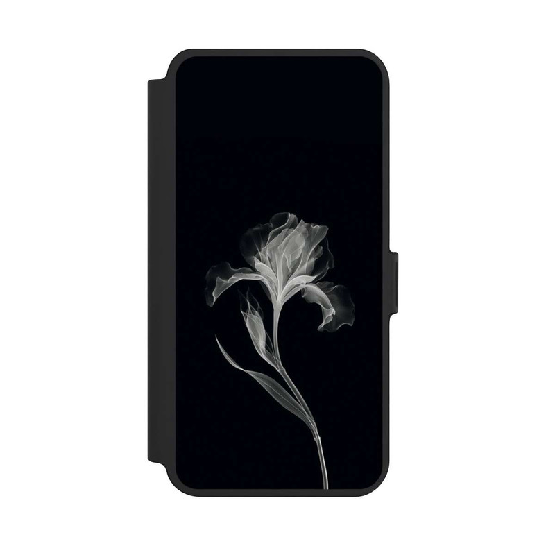 Galaxy S25 + NIVOflip Negativ Flower Grey on Black with AI