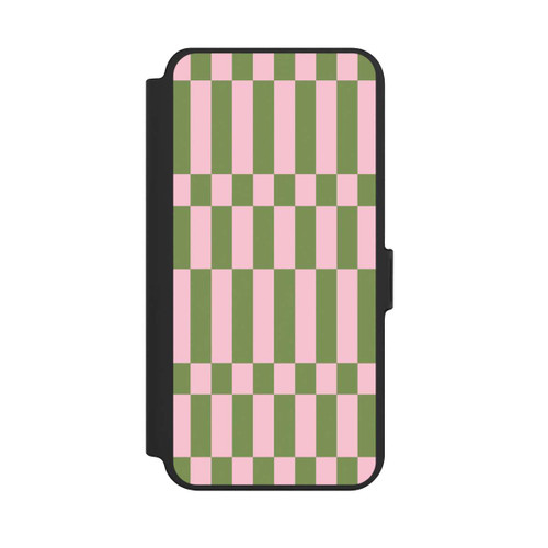 Samsung Galaxy S25+  NIVOflip Sage and Pink Checked Pattern Theme
