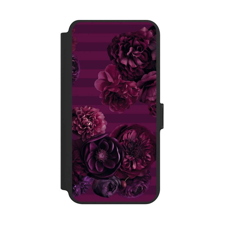 Galaxy S25 + NIVOflip Majestic Baroque Blossom Dream Burgundy Pink with AI