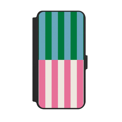 Samsung Galaxy S25+  NIVOflip Motif Rayé Vert Rose
