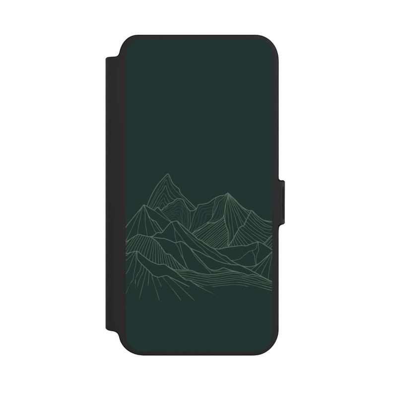Galaxy S25 + NIVOflip Berg Line Art Grün
