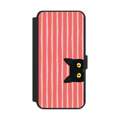 Samsung Galaxy S25+  NIVOflip Schwarze Katze Gestreift Orange