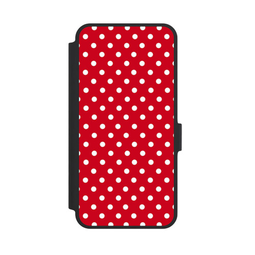Samsung Galaxy A36 5G NIVOflip Polka Dots Dunkelrot und Weiß