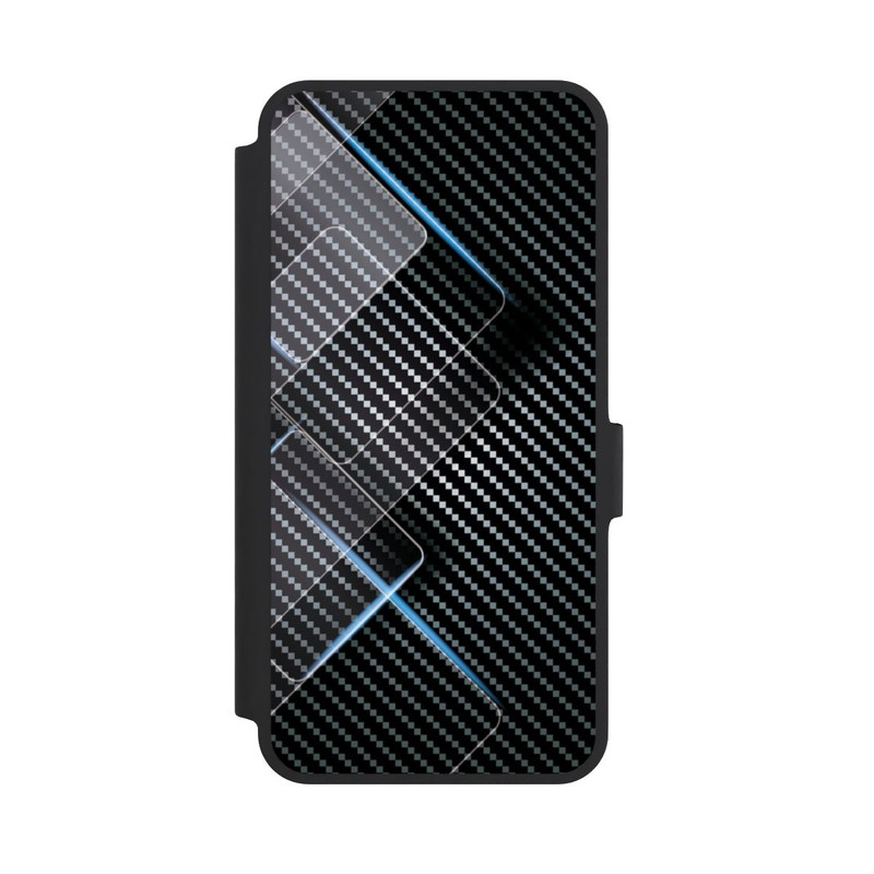 Galaxy A36 5G NIVOflip Blaue Linien auf Karbon