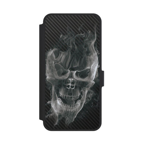 Samsung Galaxy A36 5G NIVOflip rauchender Totenkopf Carbon