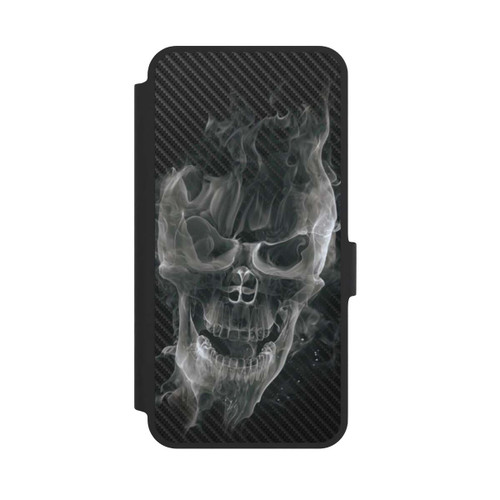 Samsung Galaxy A36 5G NIVOflip rauchender Totenkopf Carbon