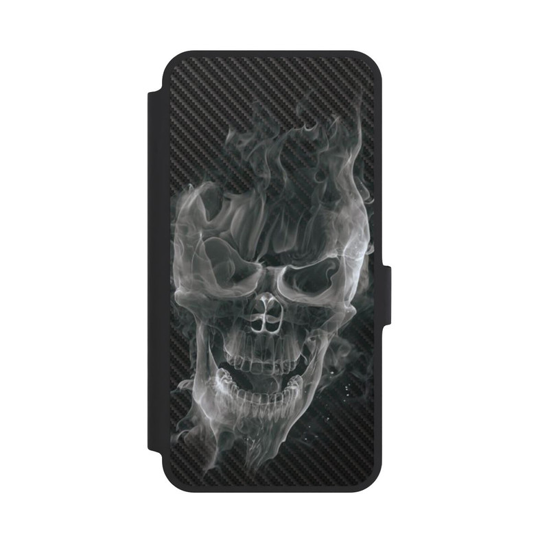 Galaxy A36 5G NIVOflip rauchender Totenkopf Carbon