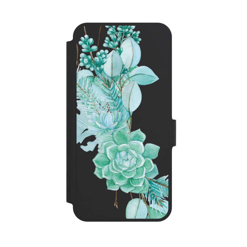 Galaxy A36 5G NIVOflip Sukkulenten Blumen Mintgrün Transparent