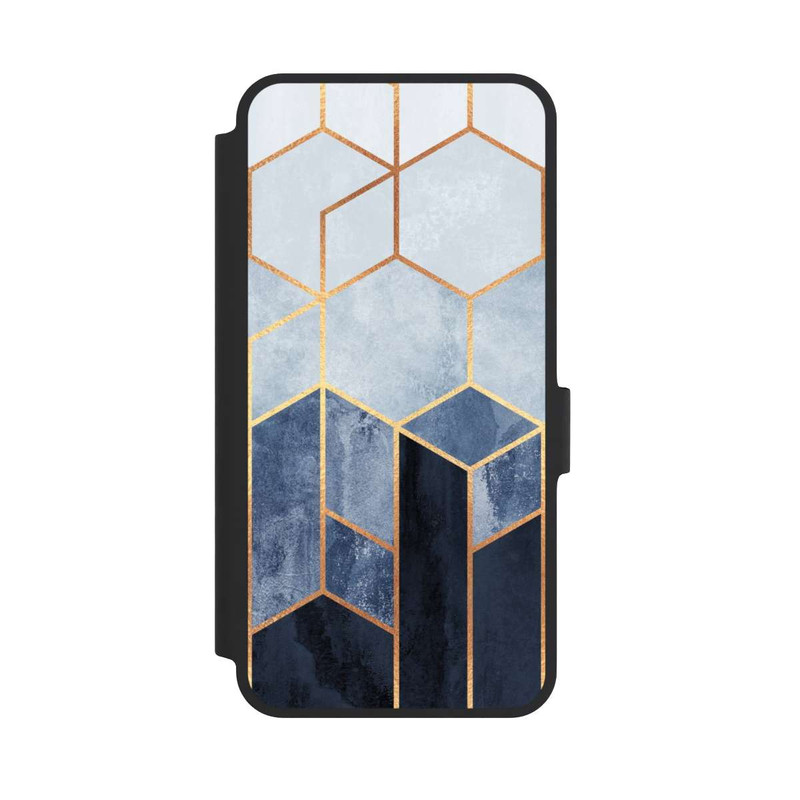 Galaxy A36 5G NIVOflip Soft Blue Hexagons Gold Print