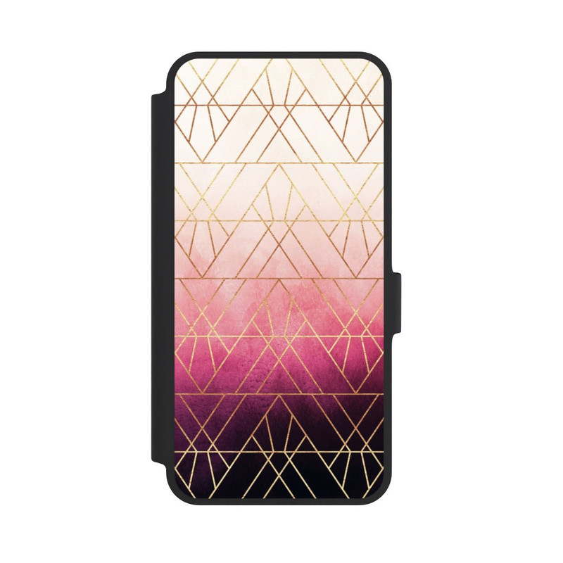 Galaxy A36 5G NIVOflip Triangles ombrés roses imprimé doré