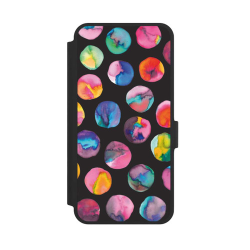 Samsung Galaxy A36 5G NIVOflip Colorful Ink Marbles Dots Black