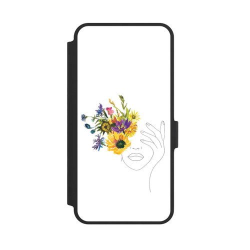 Samsung Galaxy A36 5G NIVOflip Line Art Frau Sonnenblumen