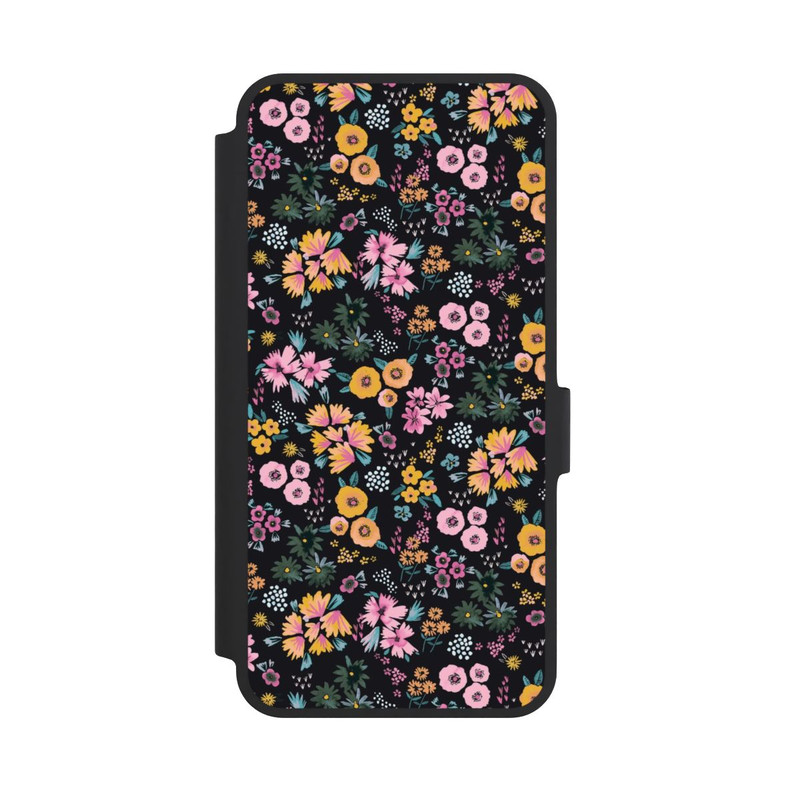 Galaxy A36 5G NIVOflip Kleine bunte Blumen Schwarz 2