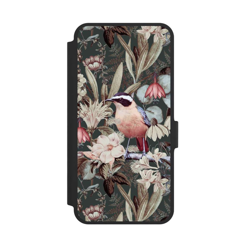 Galaxy A36 5G NIVOflip Orangefarbener Vogel im Vintage Blumenmuster