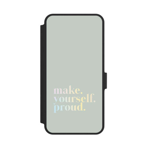 Samsung Galaxy A36 5G NIVOflip Make Yourself Proud Zitat-Minze und Farbverlauf
