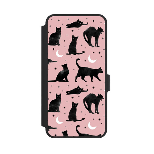 Samsung Galaxy A36 5G NIVOflip Katzen und Mond auf Rosa