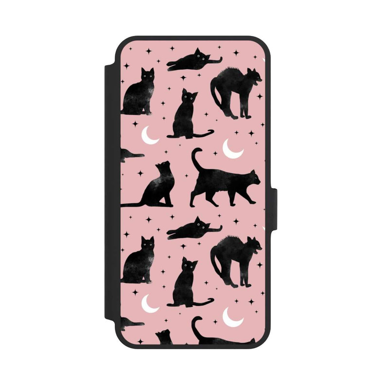 Galaxy A36 5G NIVOflip Katzen und Mond auf Rosa