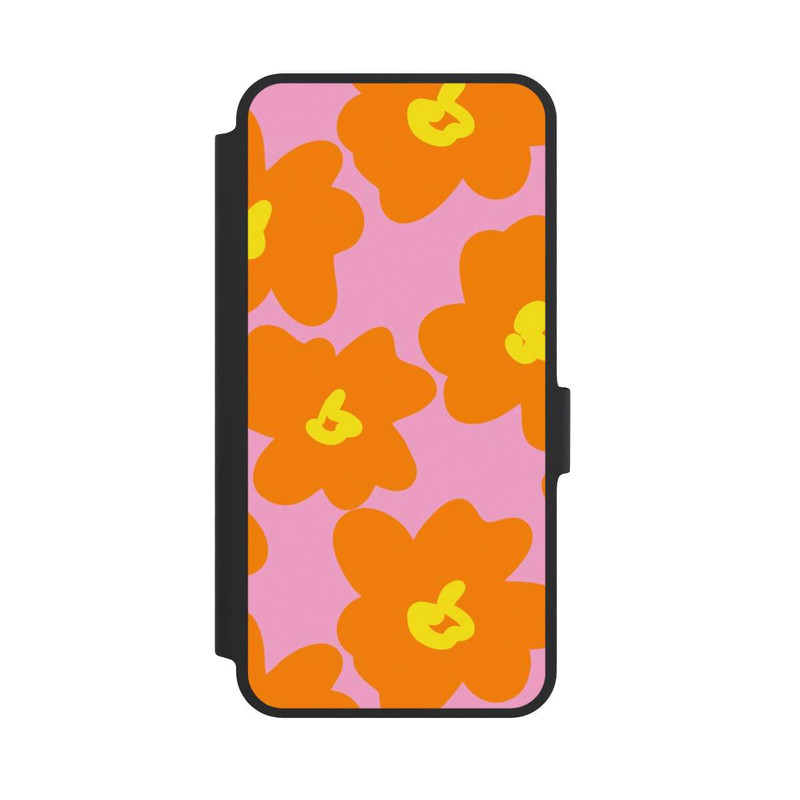 Galaxy A36 5G NIVOflip Retro Blumenmuster Pink und Orange