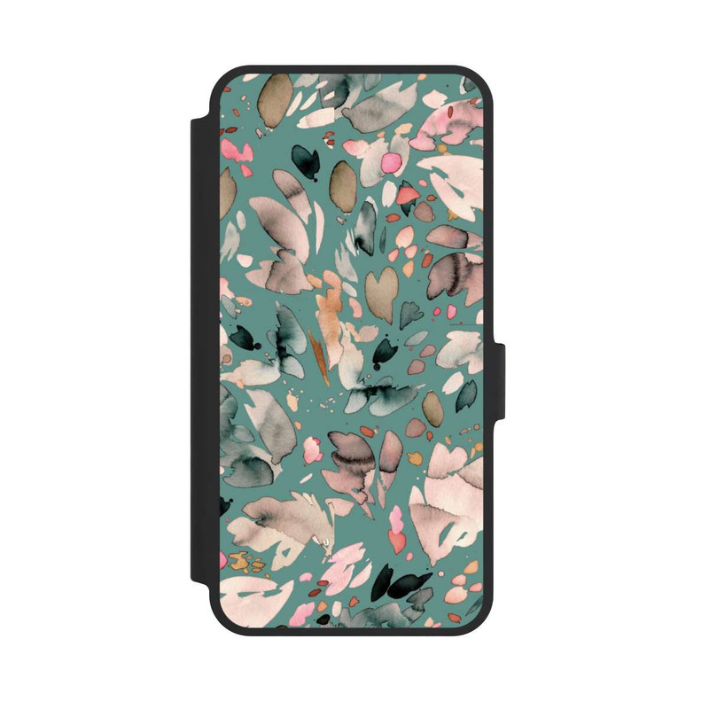 Galaxy A36 5G NIVOflip Abstrakte Blumenblätter grün