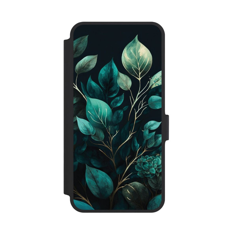 Galaxy A36 5G NIVOflip Green Eucalyptus Leaves against a Dark Background with AI