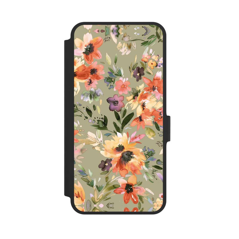 Galaxy A36 5G NIVOflip Malerische tropische Blumen Salbeigrün