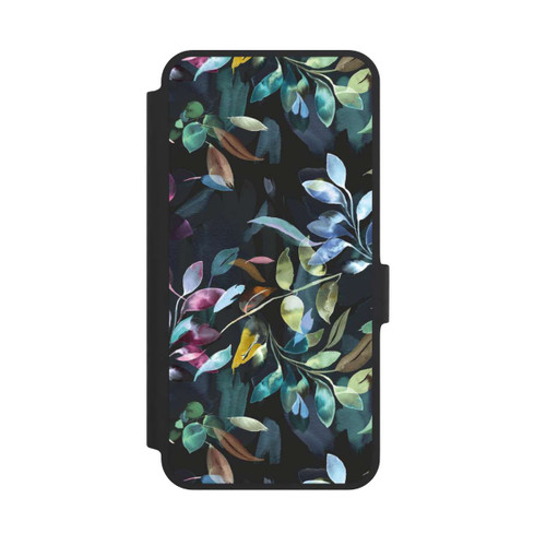 Samsung Galaxy A36 5G NIVOflip Mystische Aquarellblätter schwarz