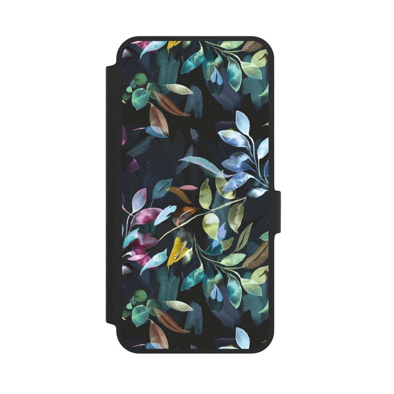 Galaxy A36 5G NIVOflip Mystische Aquarellblätter schwarz