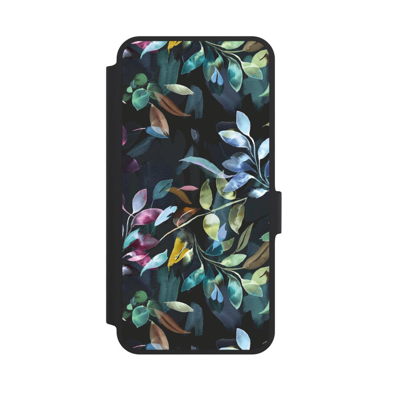 Galaxy A36 5G NIVOflip Mystische Aquarellblätter schwarz