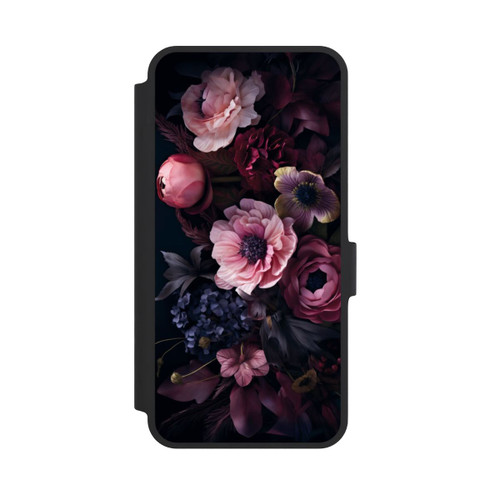 Samsung Galaxy A36 5G NIVOflip Rosa Blumenbild mit Pfingstrosen auf dunklem Hintergrund Mit KI