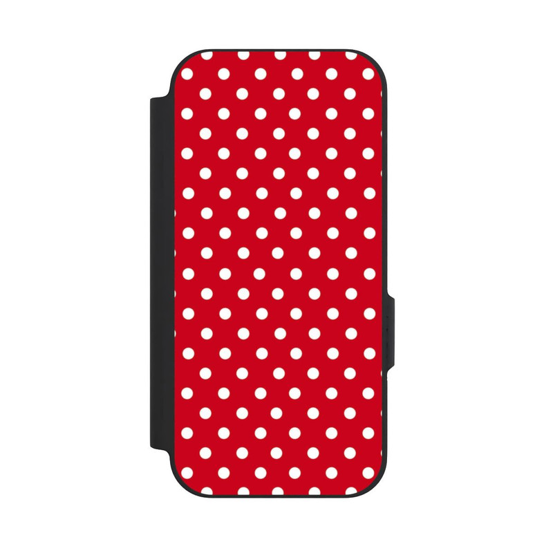 Pixel 9a NIVOflip Polka Dots Dunkelrot und Weiß