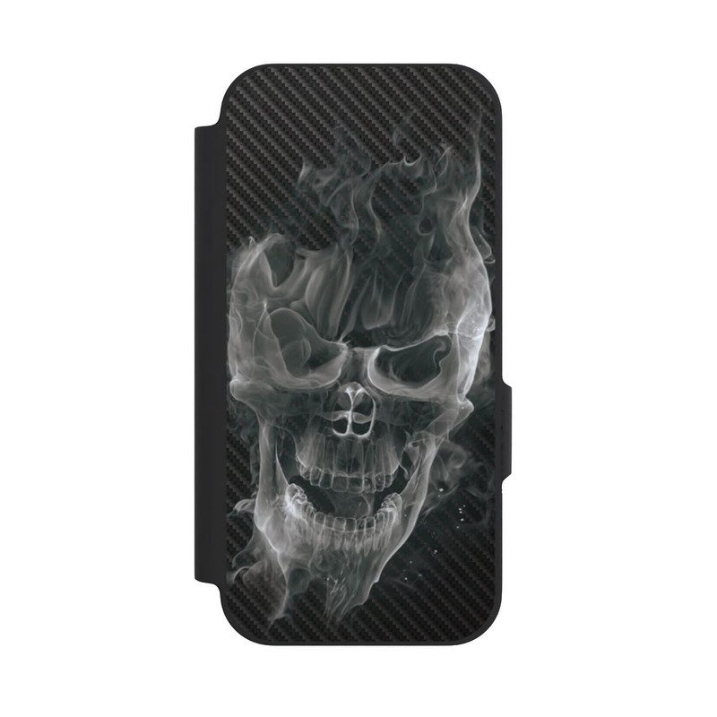 Pixel 9a NIVOflip rauchender Totenkopf Carbon