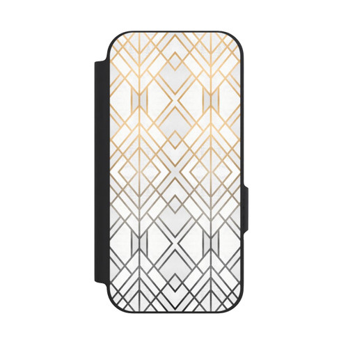 Google Pixel 9a NIVOflip Gold und Grauer Geo Golddruck