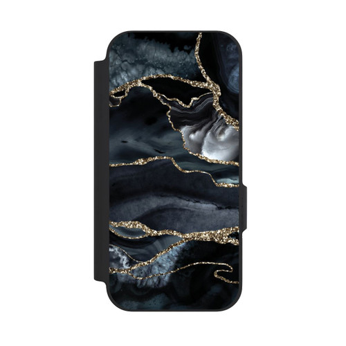 Google Pixel 9a NIVOflip Dunkler Marmor Gold Glitzerlook