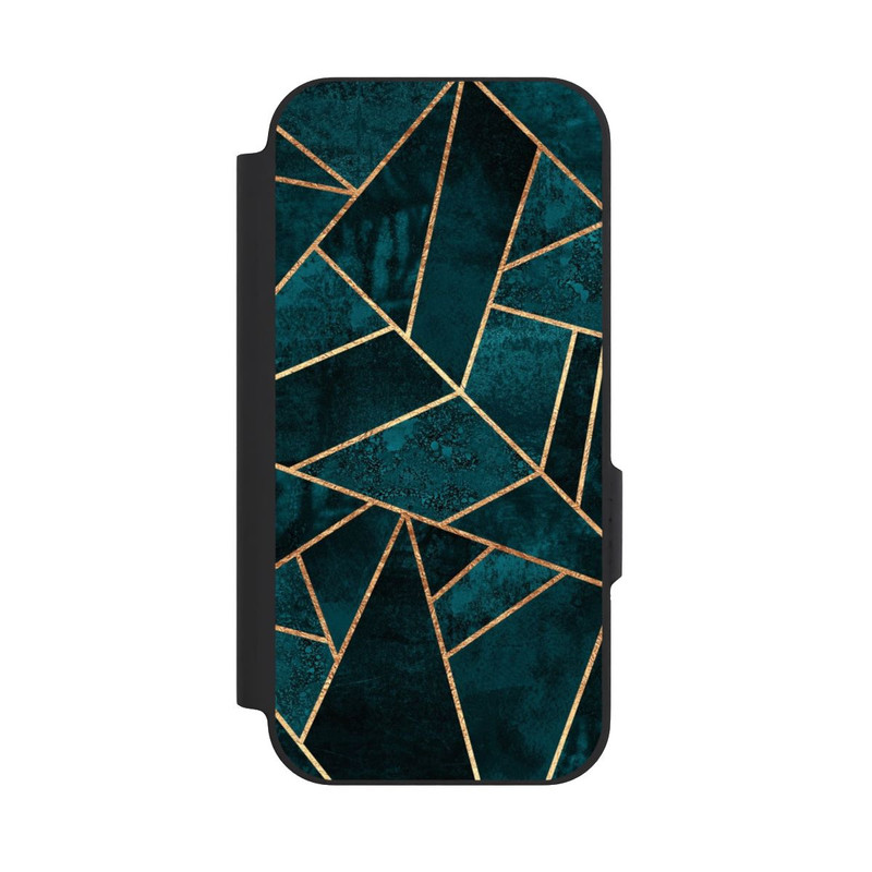 Pixel 9a NIVOflip Tief Blaugrün Stein Gold Druck