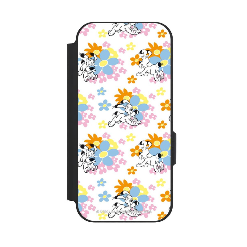 Pixel 9a NIVOflip Idéfix sur fleurs colorées