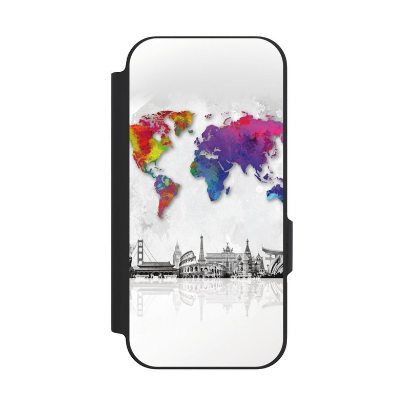 Pixel 9a NIVOflip Weltkarte mit Skyline