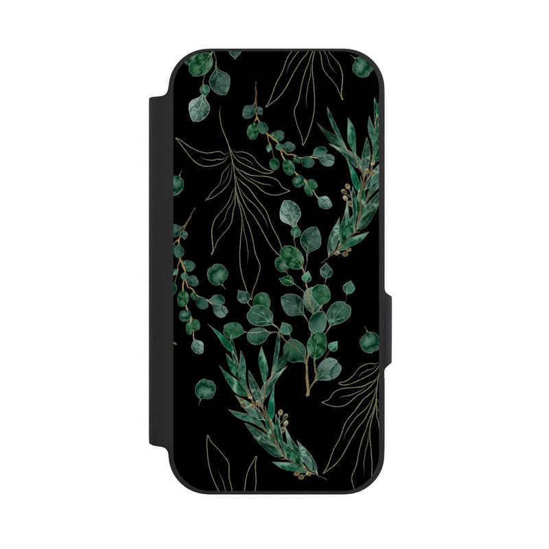 Pixel 9a NIVOflip Feuilles d'Eucalyptus Fond Noir